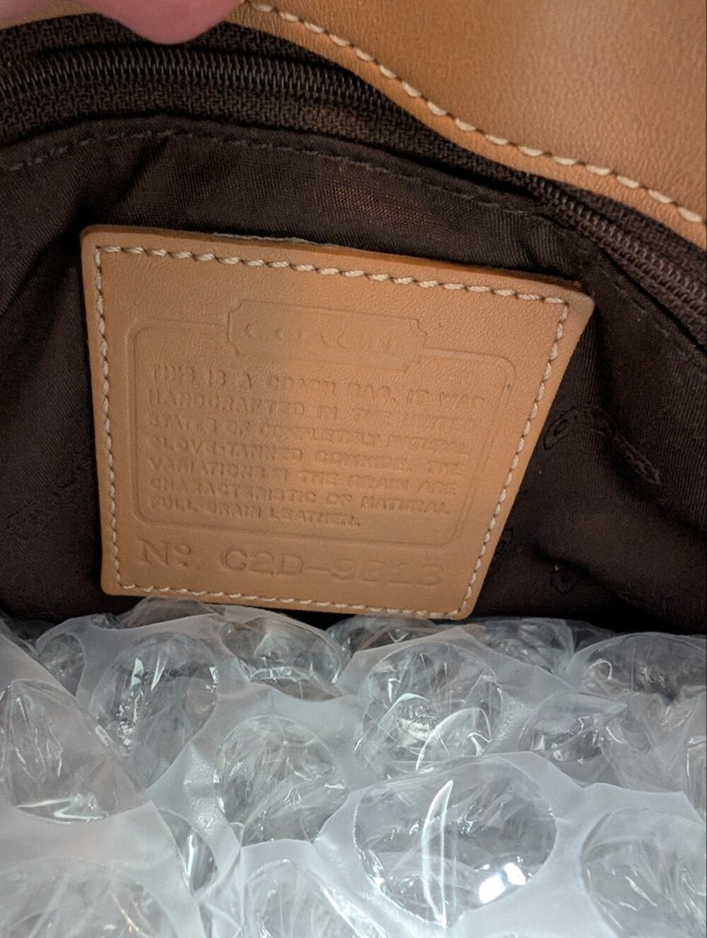 Coach Tan Leather Shoulder Tote with Double Straps-9813 - Picture 5 of 5
